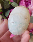 Blue Aragonite Crystal Palm Stone