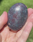 Ruby Kyanite Crystal Palm Stone UV Reactive