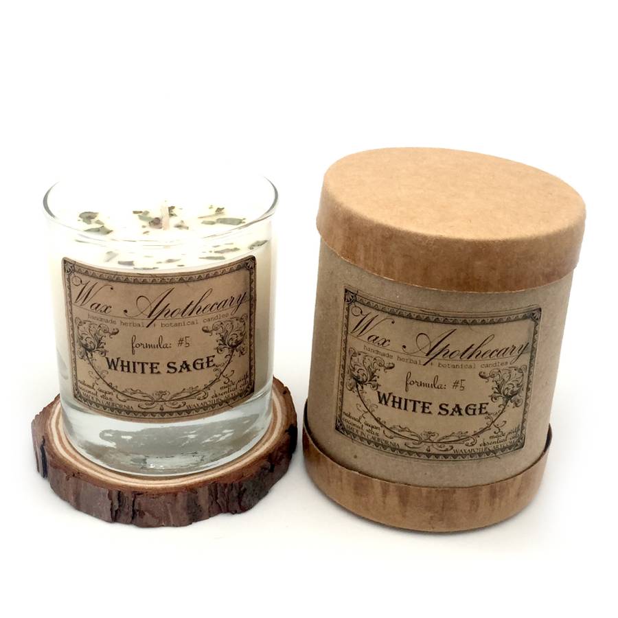 Handmade White Sage Candle in Reusable Glass Tumbler