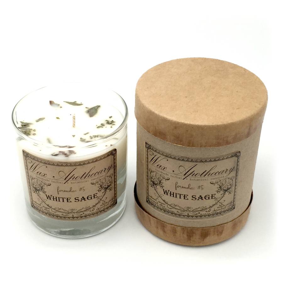 Handmade White Sage Candle in Reusable Glass Tumbler