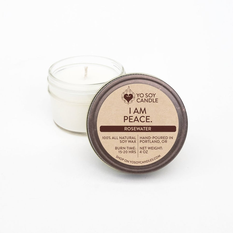 I AM PEACE: Rosewater Soy Mantra Candle