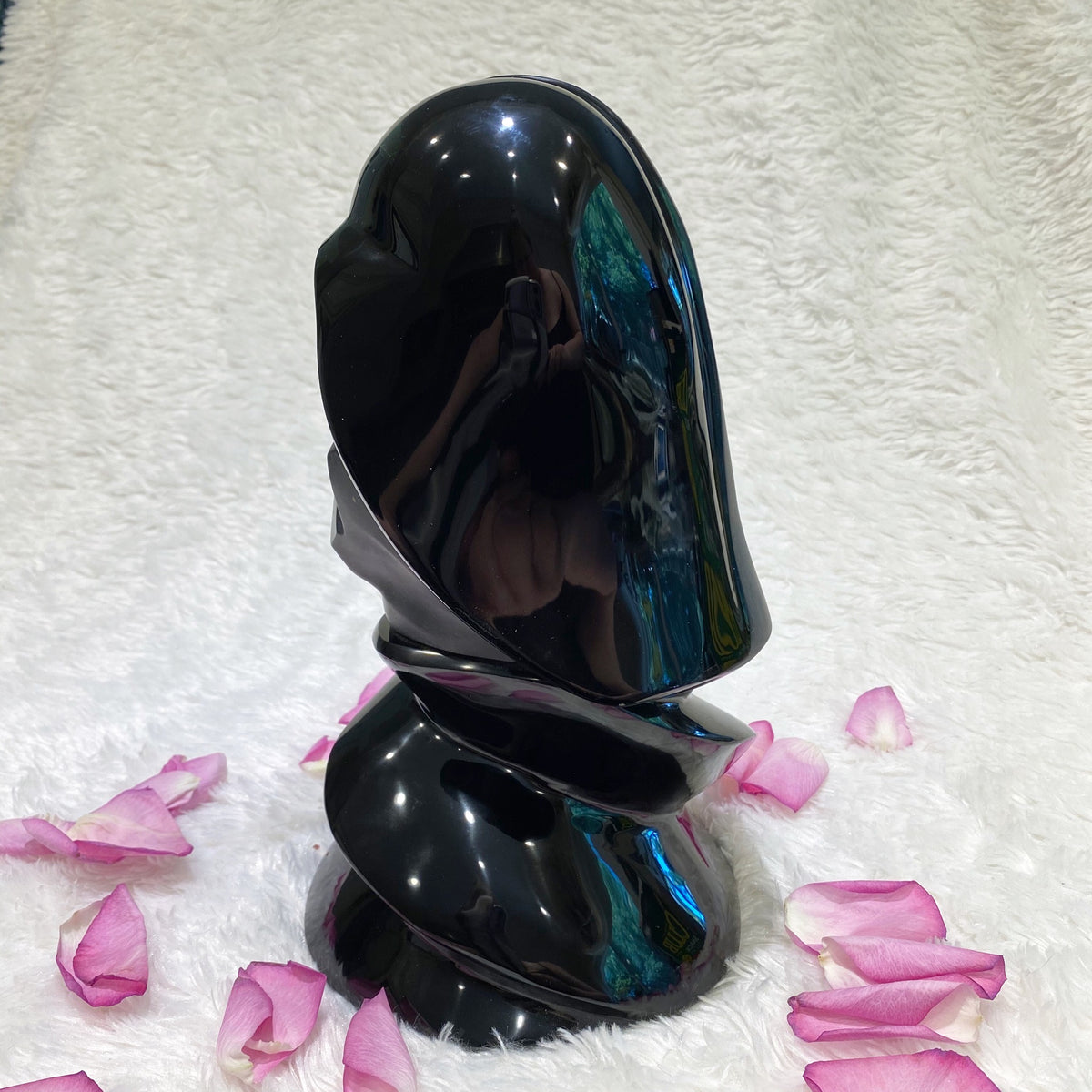 Black Obsidian Darth Vader Style Crystal Skull Sculpture