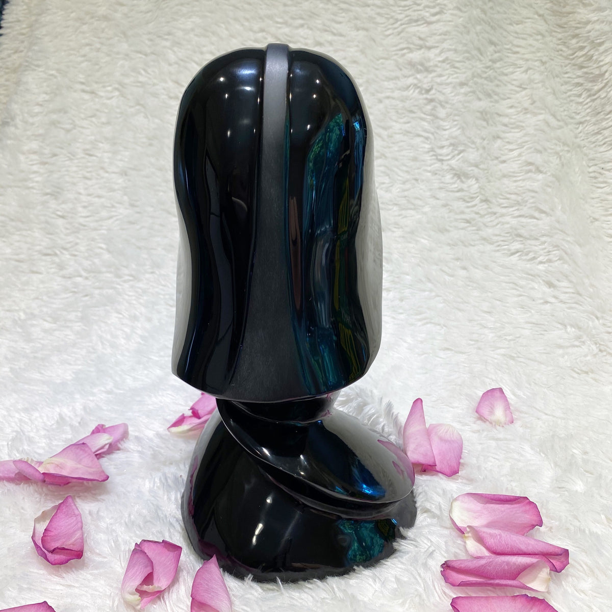Black Obsidian Darth Vader Style Crystal Skull Sculpture