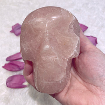 Rose Quartz Crystal Skull