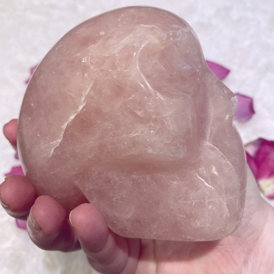 Rose Quartz Crystal Skull