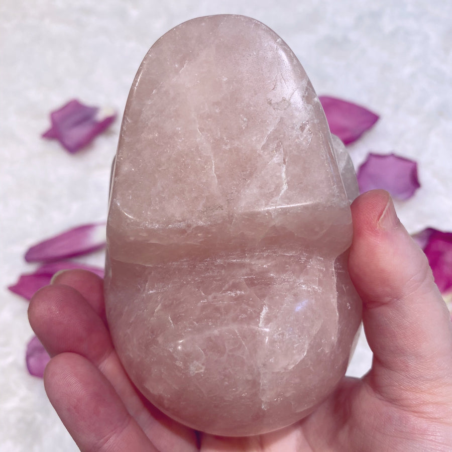 Rose Quartz Crystal Skull