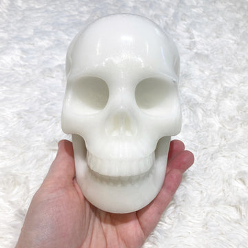 Huge White Jade Crystal Skull