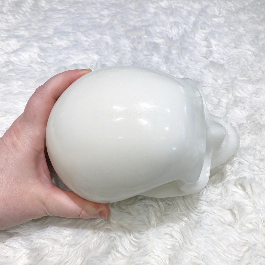 Huge White Jade Crystal Skull