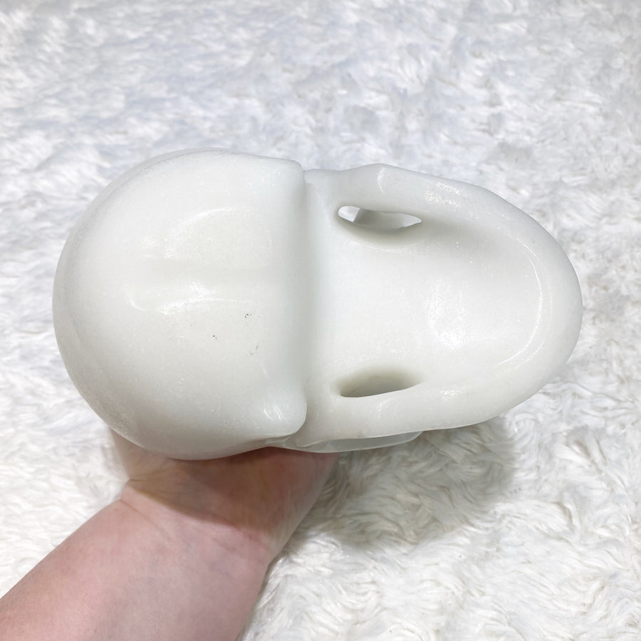 Huge White Jade Crystal Skull