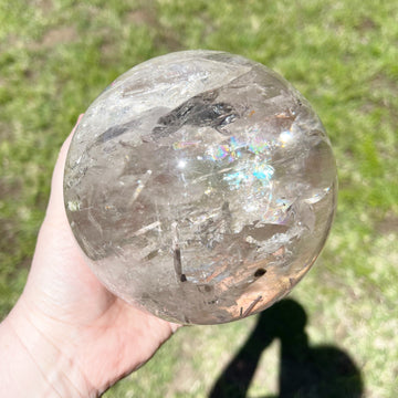 Epic Rutile Quartz Chlorite Sphere with Rainbows