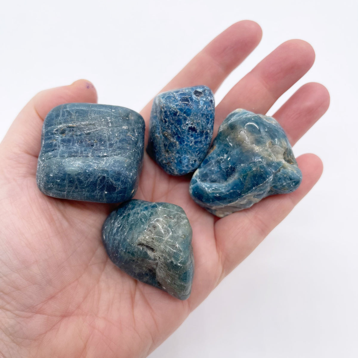 Large Rough Blue Apatite Tumbled