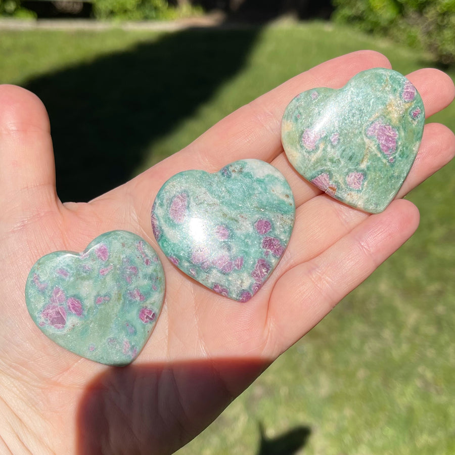 Ruby Fuchsite Crystal Hearts
