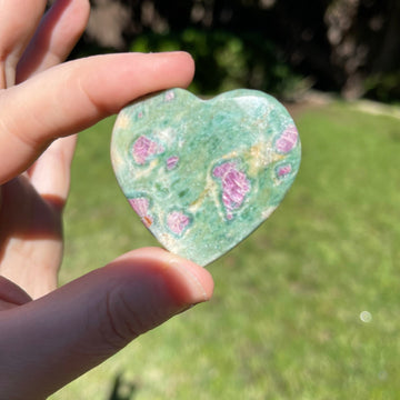 Ruby Fuchsite Crystal Hearts