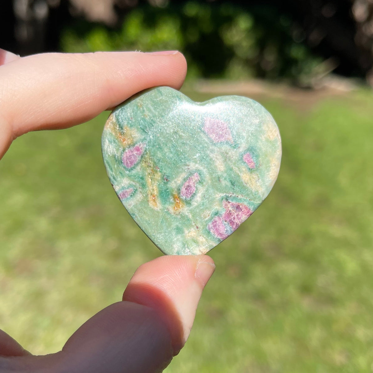 Ruby Fuchsite Crystal Hearts