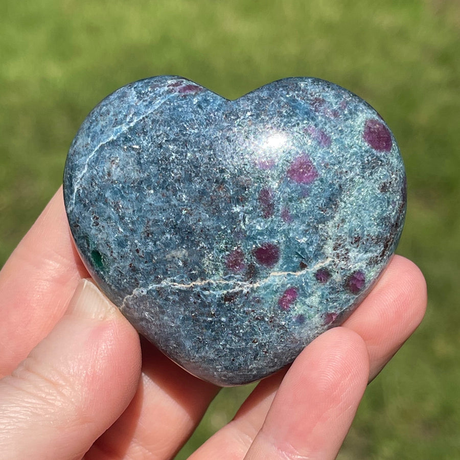 Ruby Kyanite Crystal Puffy Heart