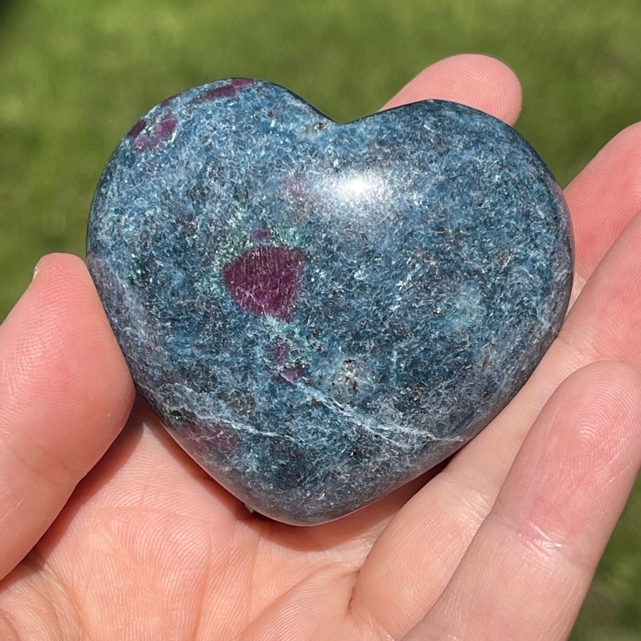 Ruby Kyanite Crystal Puffy Heart