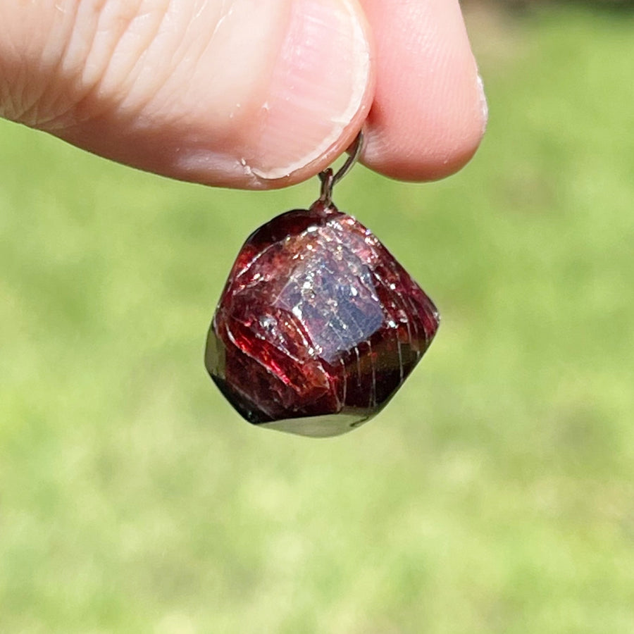 Natural Genuine Garnet Freeform Pendants