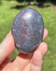 Ruby Kyanite Crystal Palm Stone UV Reactive