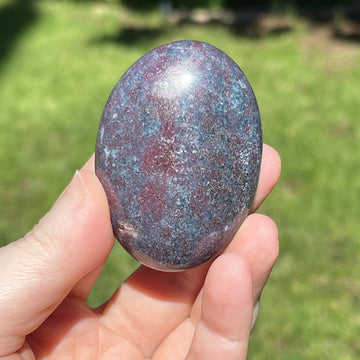 Ruby Kyanite Crystal Palm Stone UV Reactive