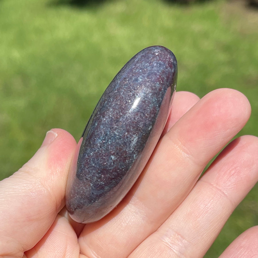 Ruby Kyanite Crystal Palm Stone UV Reactive