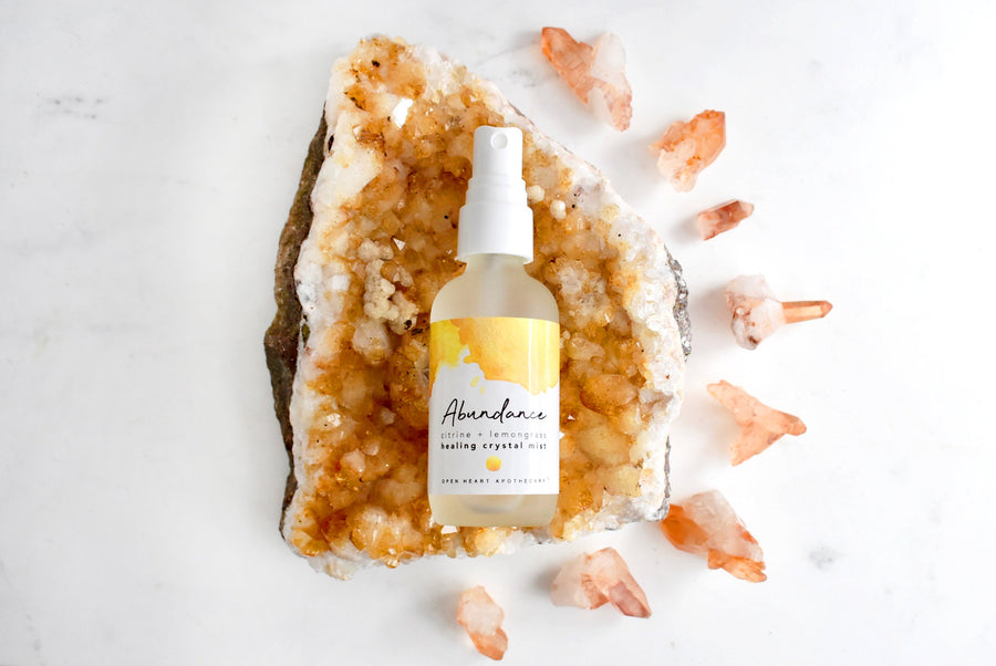 Citrine Abundance Crystal Mist with Lemongrass