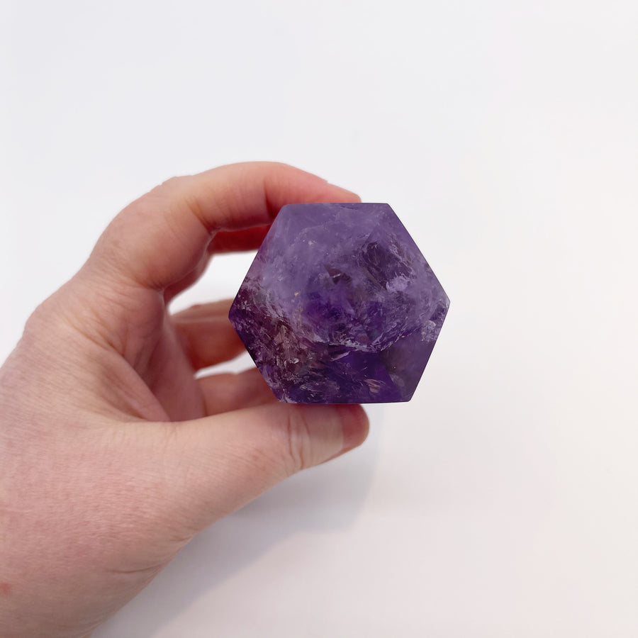 Polished Amethyst Generator Tower with Rainbows