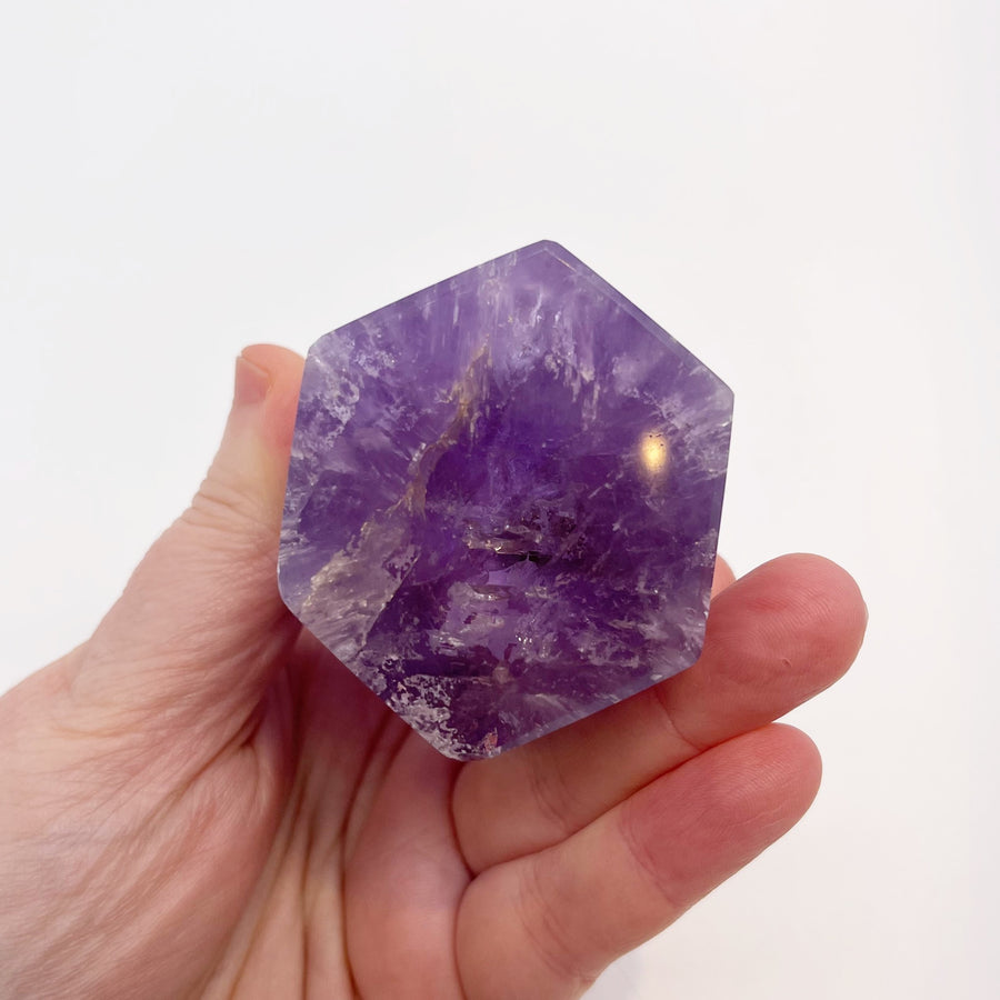 Polished Amethyst Generator Tower with Rainbows