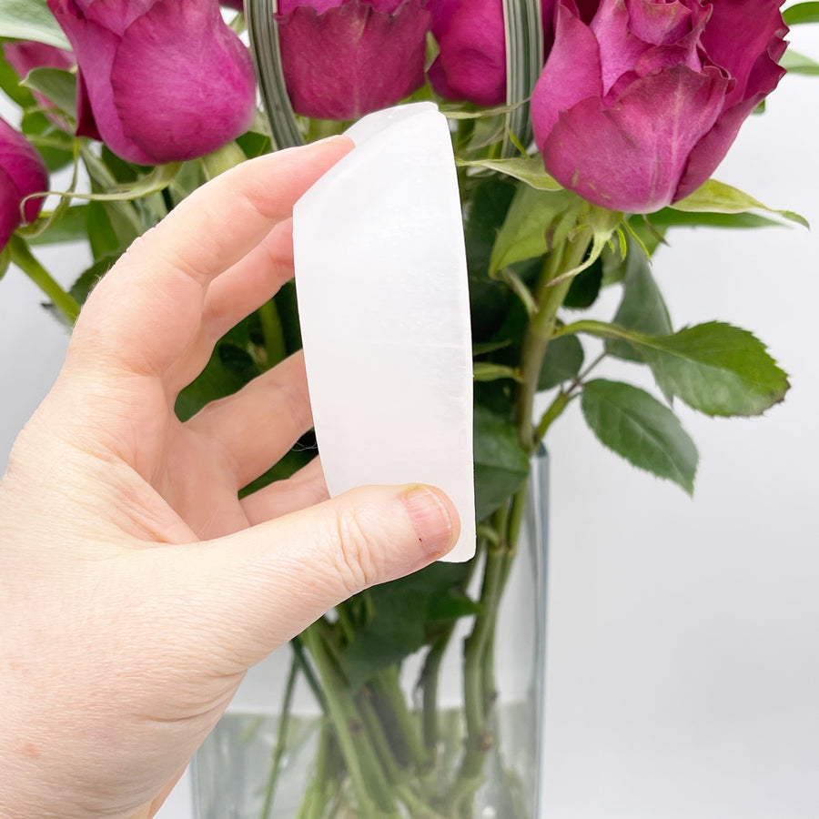 Selenite Heart Dish