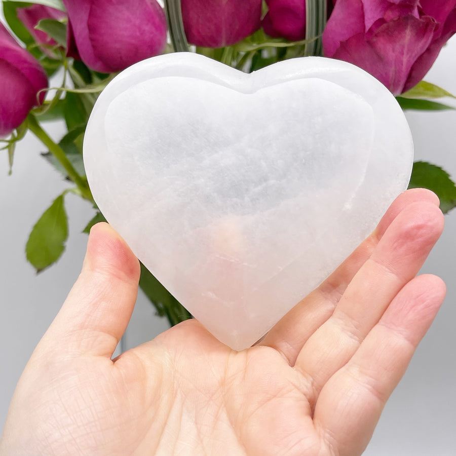 Selenite Heart Dish