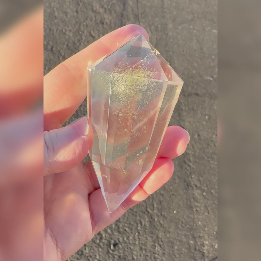 Chlorite Quartz Vogel Style Wand 12 Sided