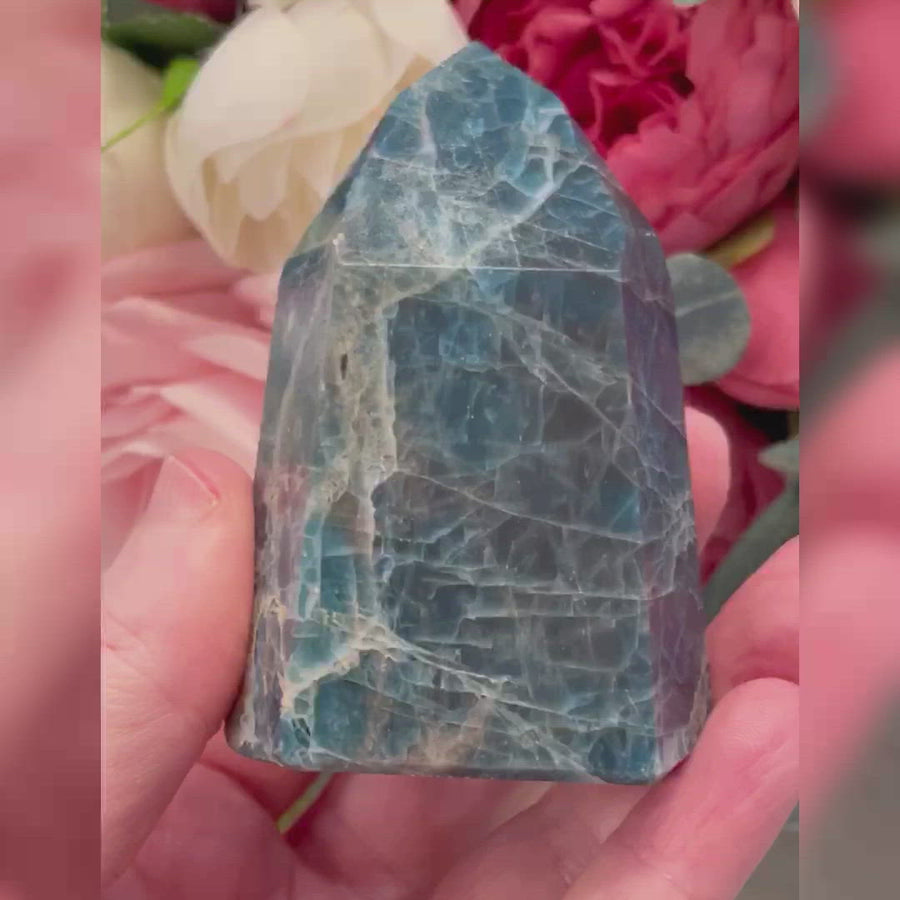 Blue Apatite Crystal Tower