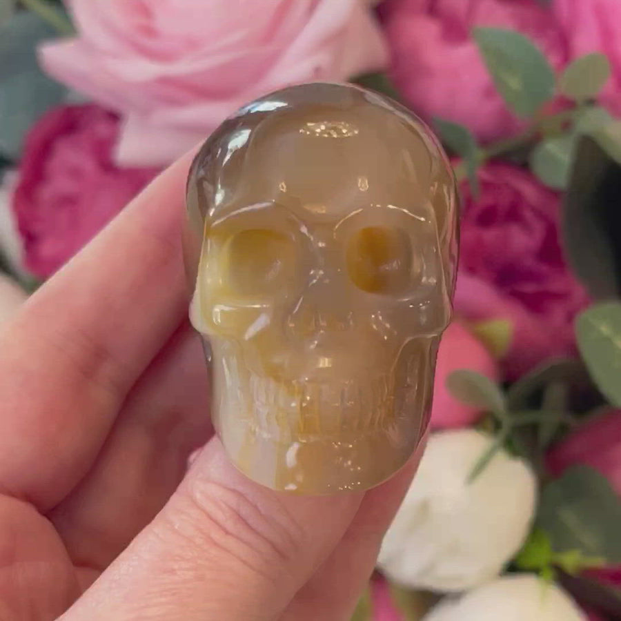 Gemstone Carnelian Crystal Skull