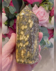 Orbicular Jasper Crystal Generator Tower