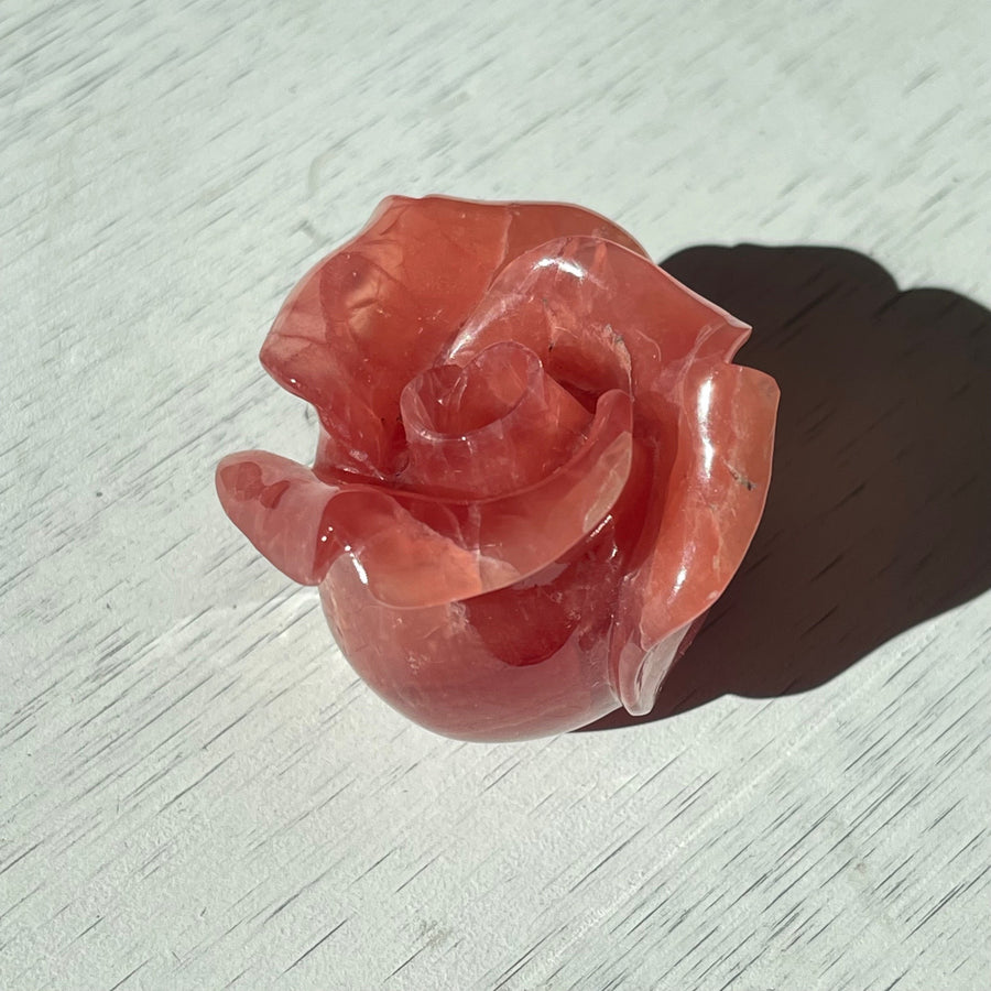 Gemstone Rhodochrosite Crystal Rose Carving