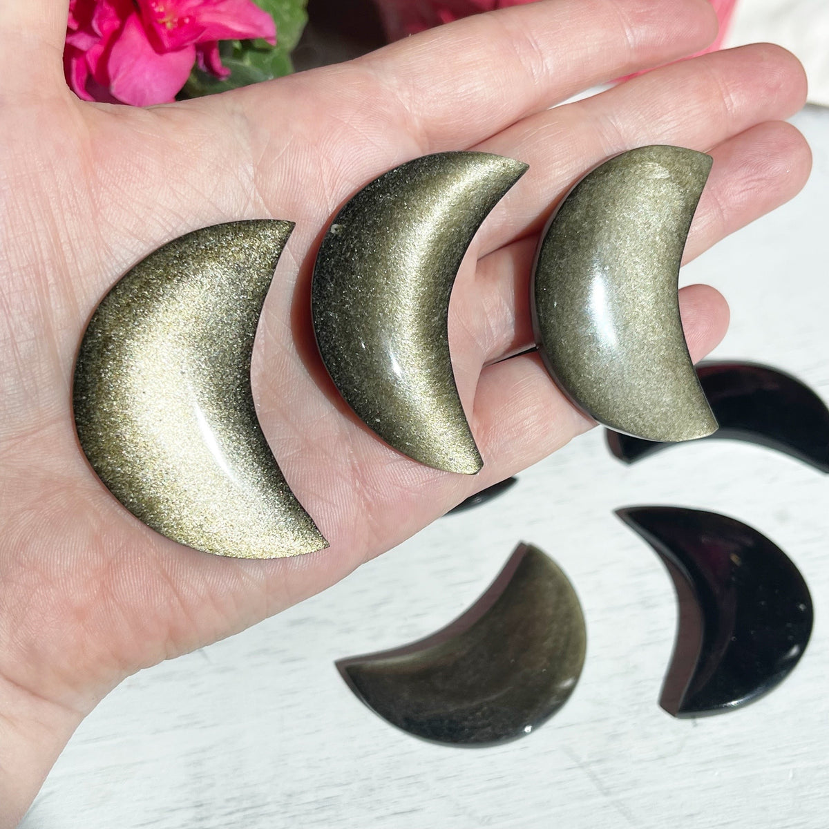 Gold Sheen Obsidian Moons