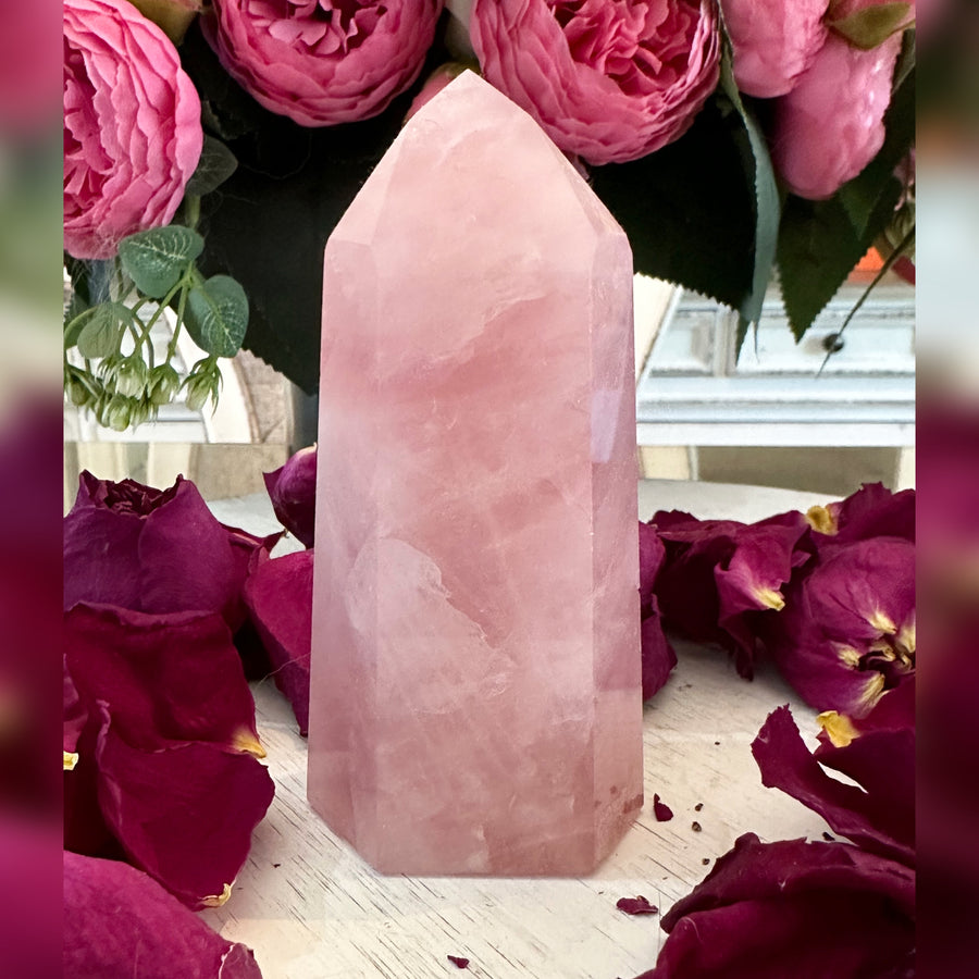 Rose Quartz Crystal Tower