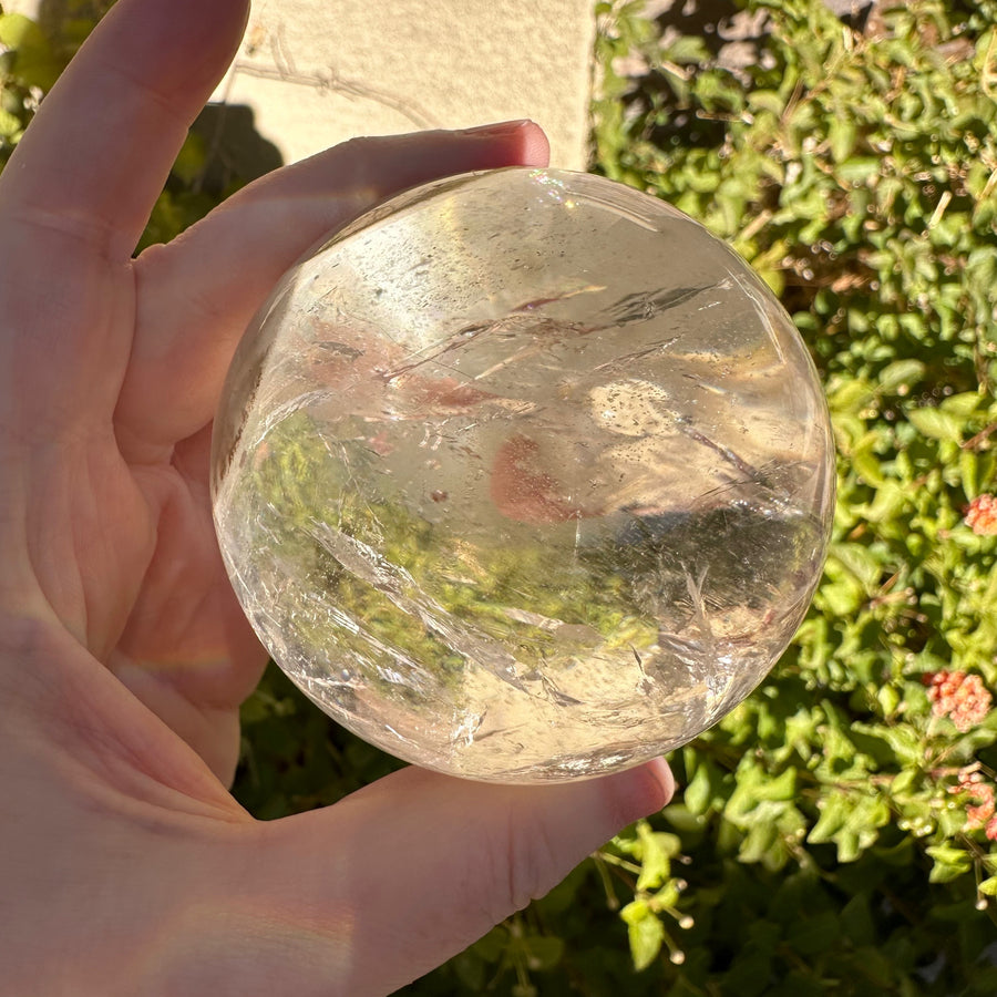 Lemurian Quartz Crystal Sphere with Rainbows