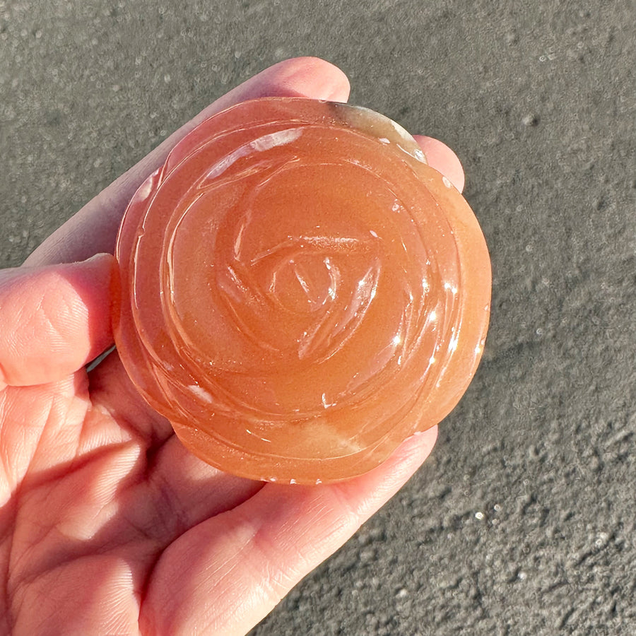 Calcite Crystal Rose Carving
