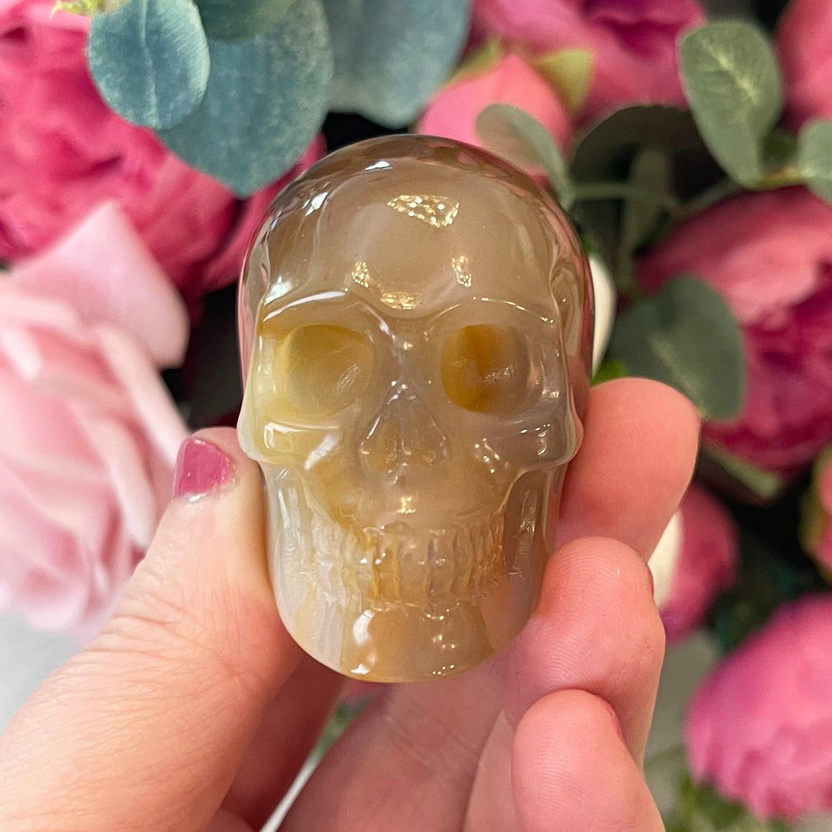Gemstone Carnelian Crystal Skull