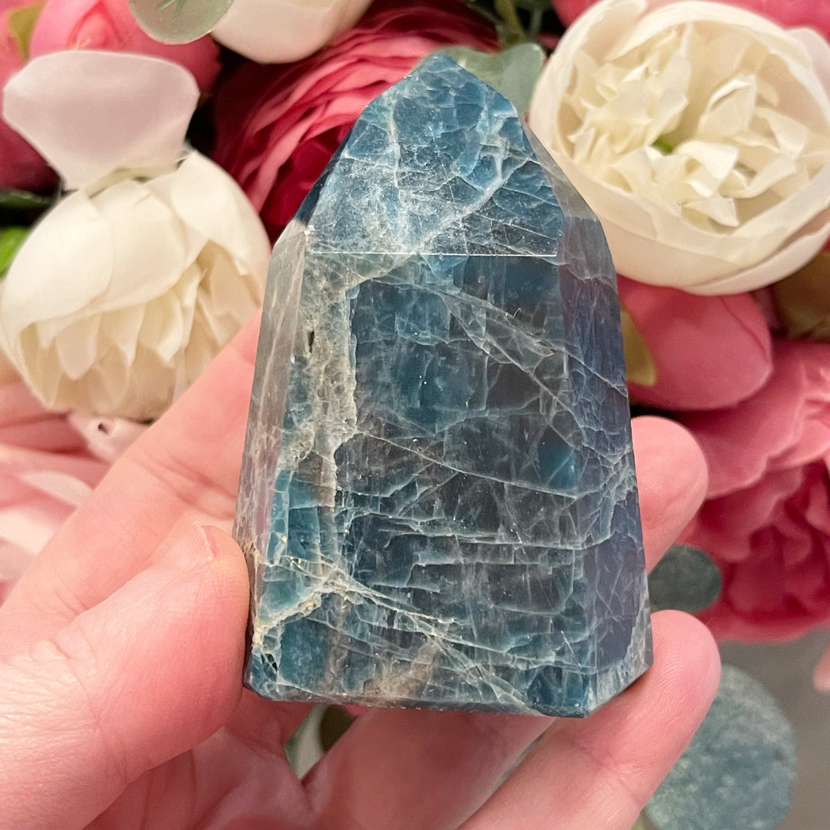 Blue Apatite Crystal Tower