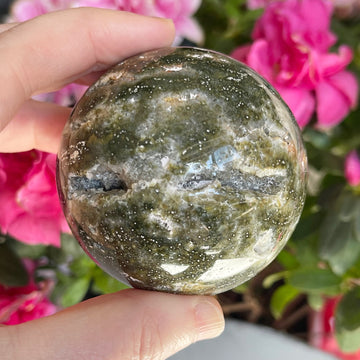 Jasper Crystal Sphere with Druzy Pockets