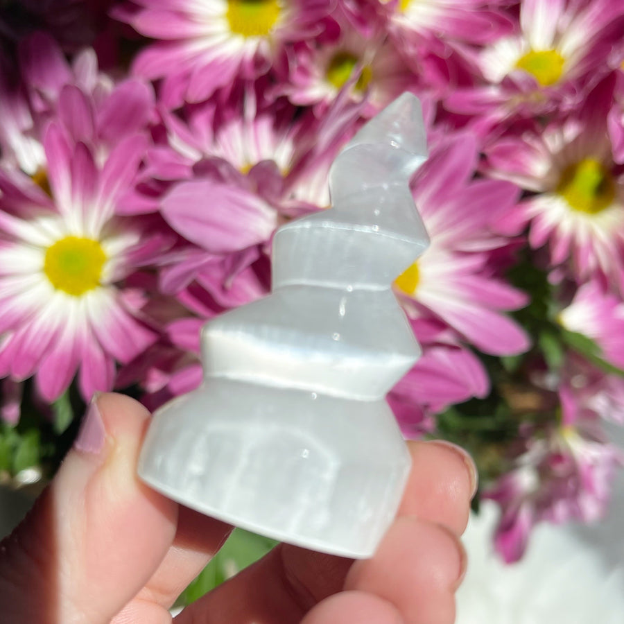Flashy Selenite Mini Spiral Unicorn Horn Towers (5 pieces)