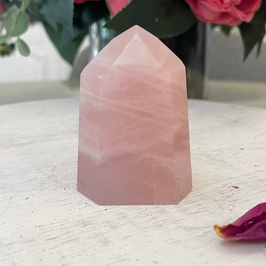 Rose Quartz Crystal Tower