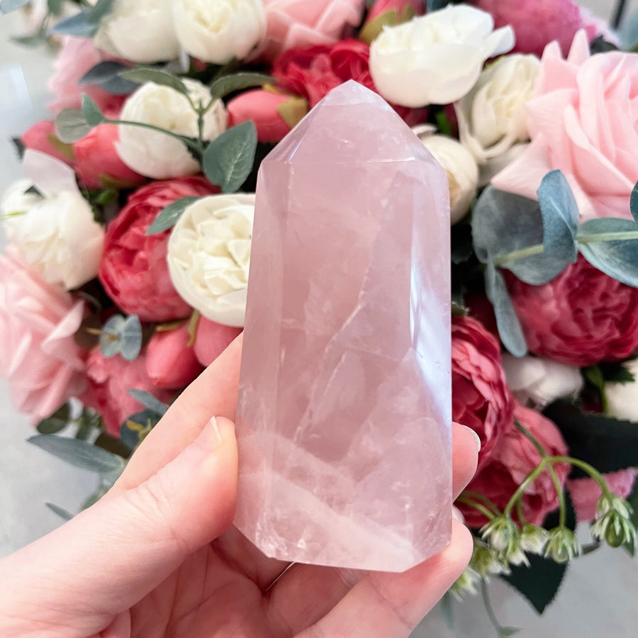 Rose Quartz Crystal Tower