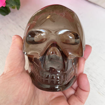 Natural Smokey Citrine Crystal Skull Carved by Wilson Venturini