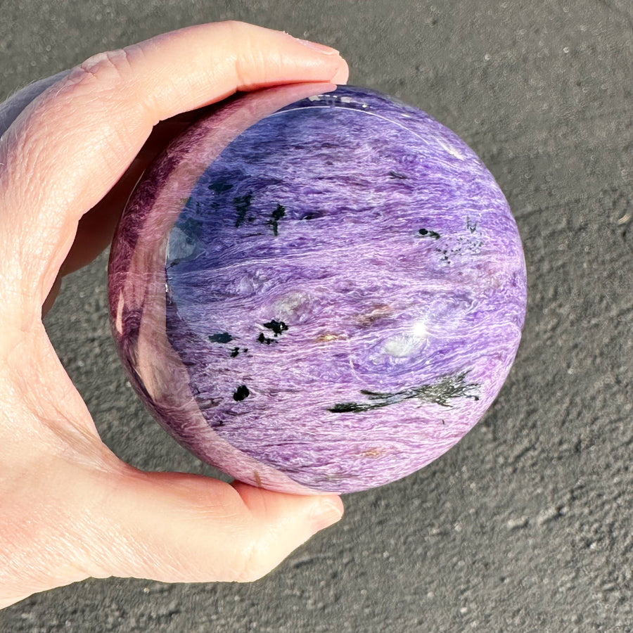 Large Charoite Crystal Sphere