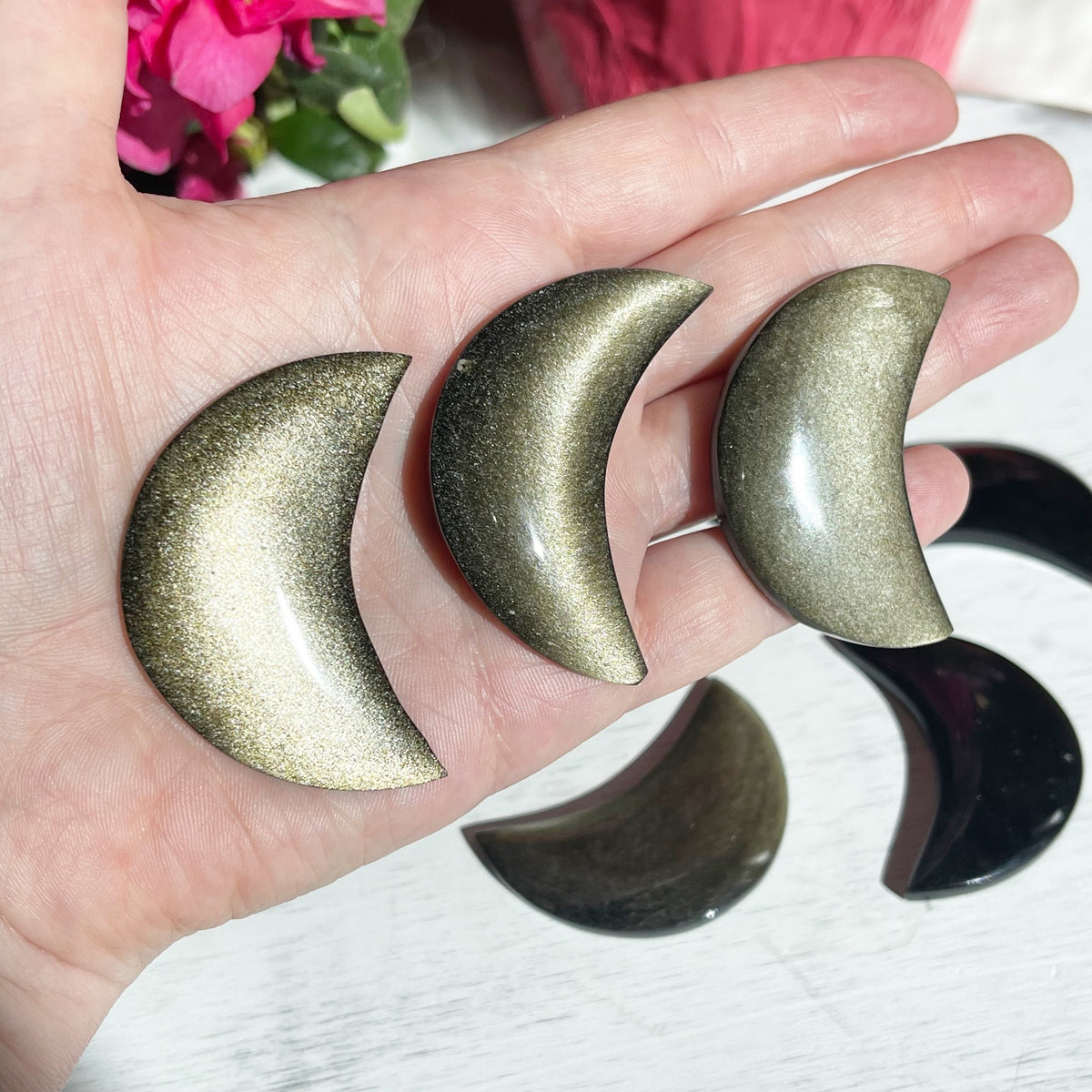 Gold Sheen Obsidian Moons