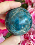 Blue Apatite Crystal Sphere