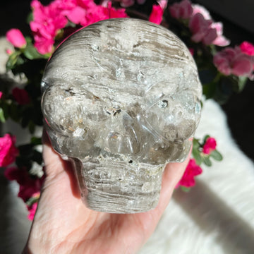 Special Layered Chlorite Magical Child Crystal Skull Carved by Leandro de Souza