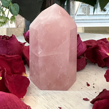 Rose Quartz Crystal Tower